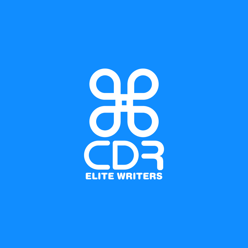 CDR Elite Writers vertical blue background